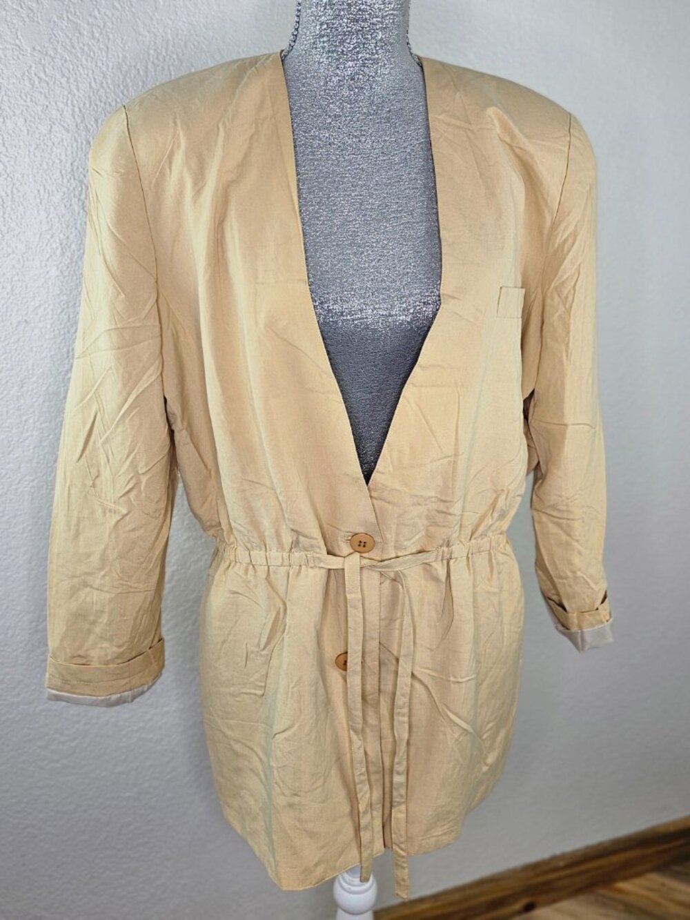 Numi 100% Silk Blazer Latte Colored Size Med/Large